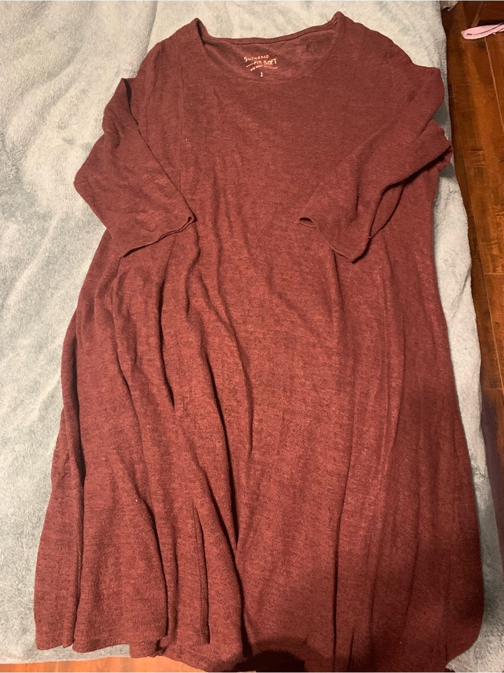 Women's Relaxed Fit Knit Dress - Rust/red